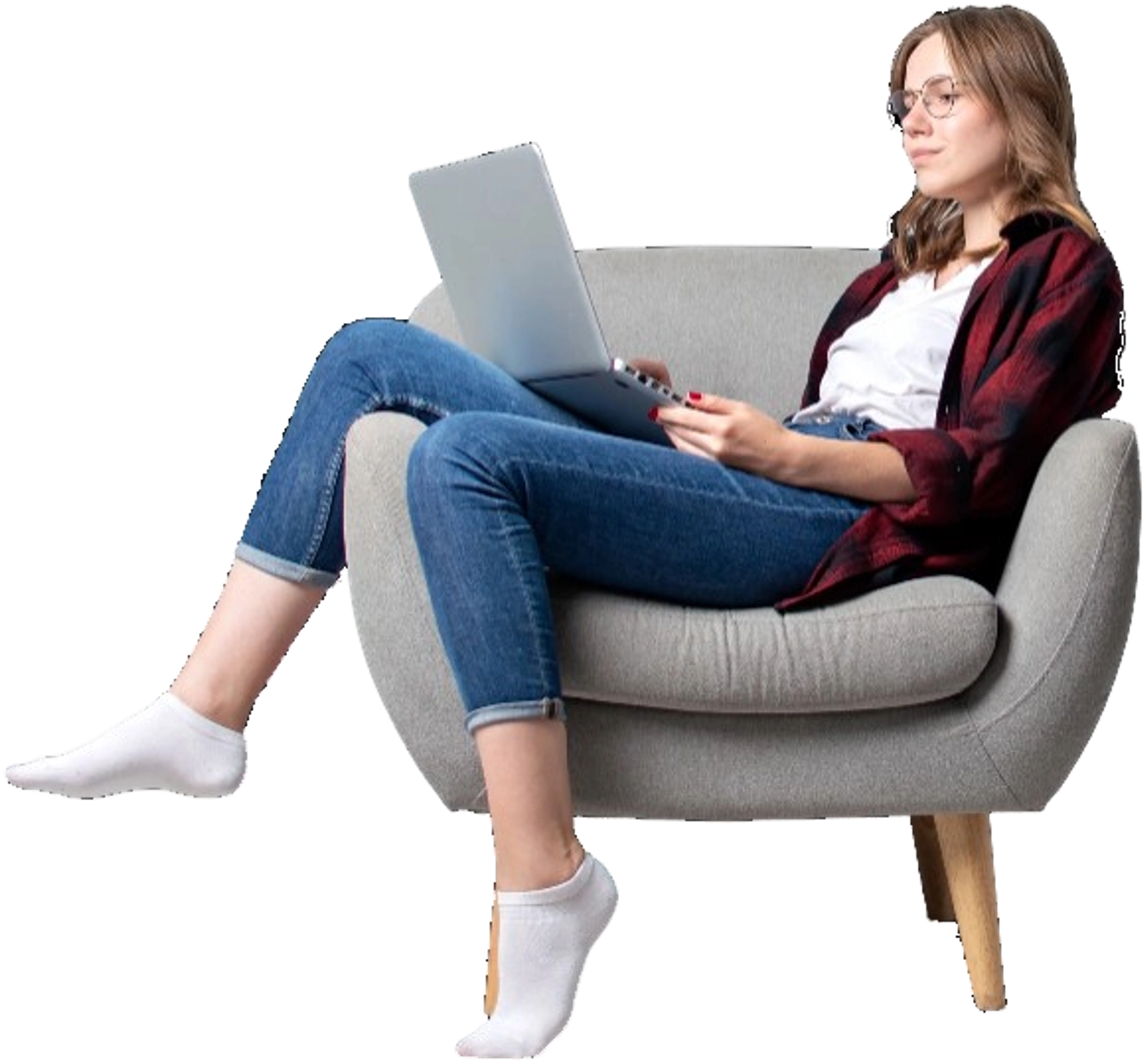 Woman using Gifts AI Gift Circle on her laptop